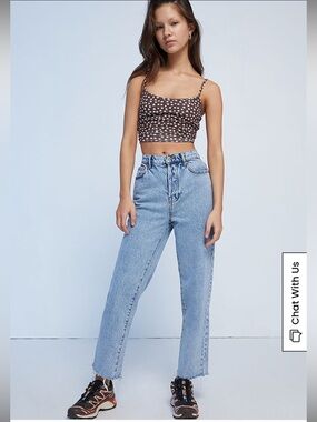 Pacsun Eco Light Blue High Waisted Straight Leg Jeans denim
